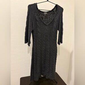 Elegant Gray Knit Dress